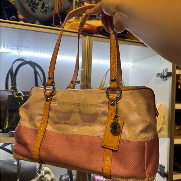 Pink and Tan Women's Handbag - Picture 5 of 10
